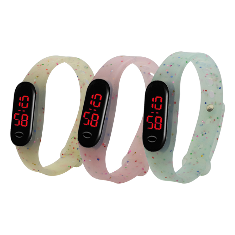 硅膠表帶，LED手環(huán)硅膠腕表帶，學(xué)生電子硅膠手表帶定制